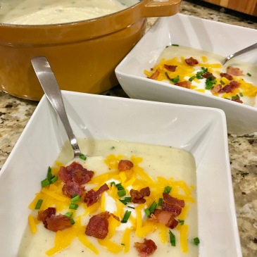 healthy loaded baked potato soup